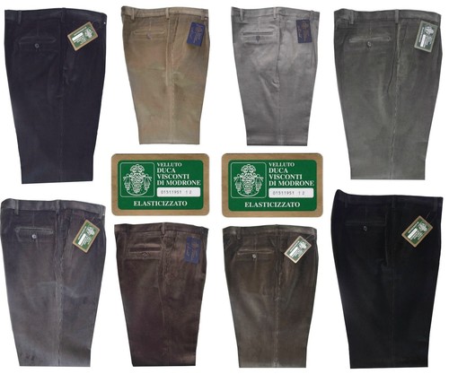 Pantalone uomo classico velluto DUCA VISCONTI DI MODRONE strech MADE IN  ITALY | eBay