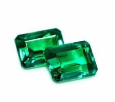 12.20 Ct Natural Tsavorite Garnet Emerald Shape Tanzania Pair Gem CGI Certified