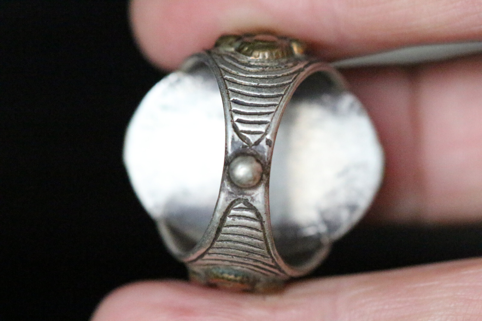 Uzbek Tribal Solid Silver Ring Carnelian Gemstone… - image 4