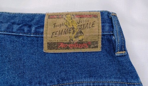 Vintage No Excuses Femme Fatale Denim Blue Jeans Size 13/14 28" Waist - Picture 10 of 14