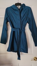 Mia Melon Women's Deep Teal Waterproof All Weather Hooded Coat Size Med