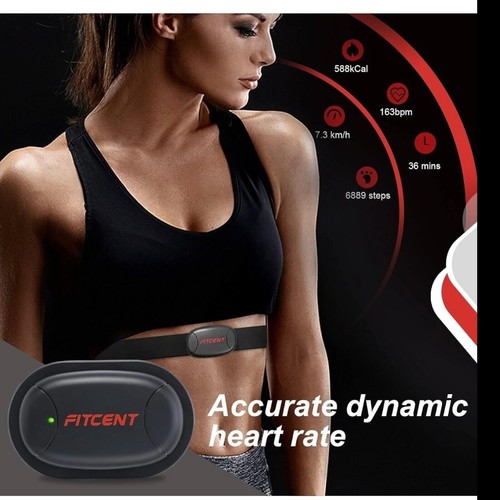 Fitcent Heart Rate Monitor Wireless IP67 Waterproof LED Indicator USB Charging - Picture 5 of 15