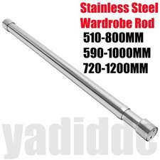 Extendable Wardrobe Rod StainlessSteel Adjustable Clothes Rail Hanging Pole 28MM