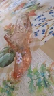 Fenton PEACH Signed Hand Painted Glass Slipper