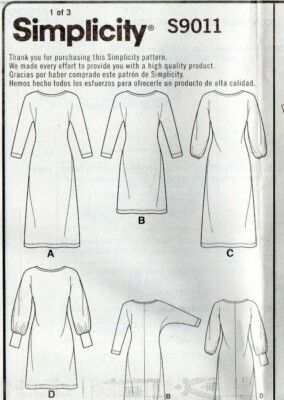 Simplicity Sewing Pattern 9011 Easy to Sew Dress in Knit Fabric Size 6 - 14 New | eBay Simplicity Sewing Pattern 9011 Easy to Sew Dress in Knit Fabric Size 6 - 14 New | eBay