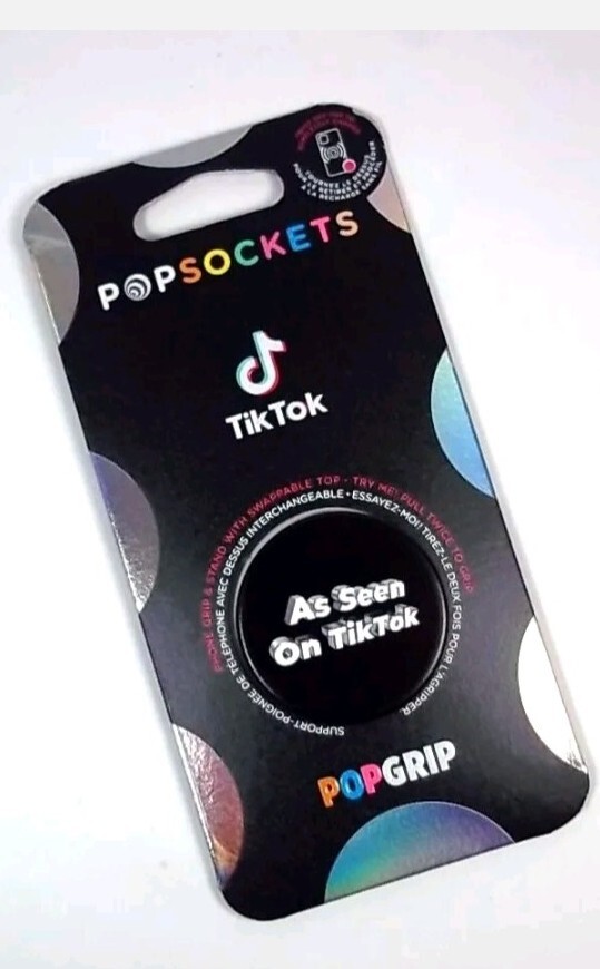 Popsockets PopGrip  As Seen on Tik Tok Black Swappable Top Phone Grip NEW-image