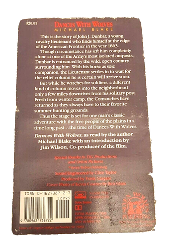DANCES WITH WOLVES By Michael Blake Cassette Audio Book. 1-5 tapes - Picture 3 of 5