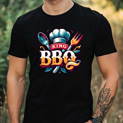 T-Shirt Herren BBQ Grill Meister Motiv Baumwolle Größe XS bis 5XL