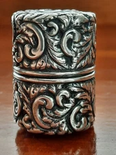 Sterling Silver S. Cottle & Sons Repousse Sewing Tread Holder, No Mono