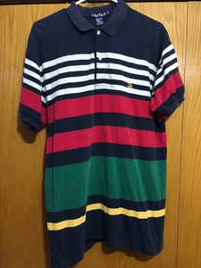 red yellow green blue striped shirt