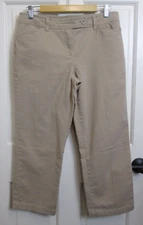 Jones New York Tan Khaki Capri Pants Womens Size 8 32x24 Stretch 47-33712