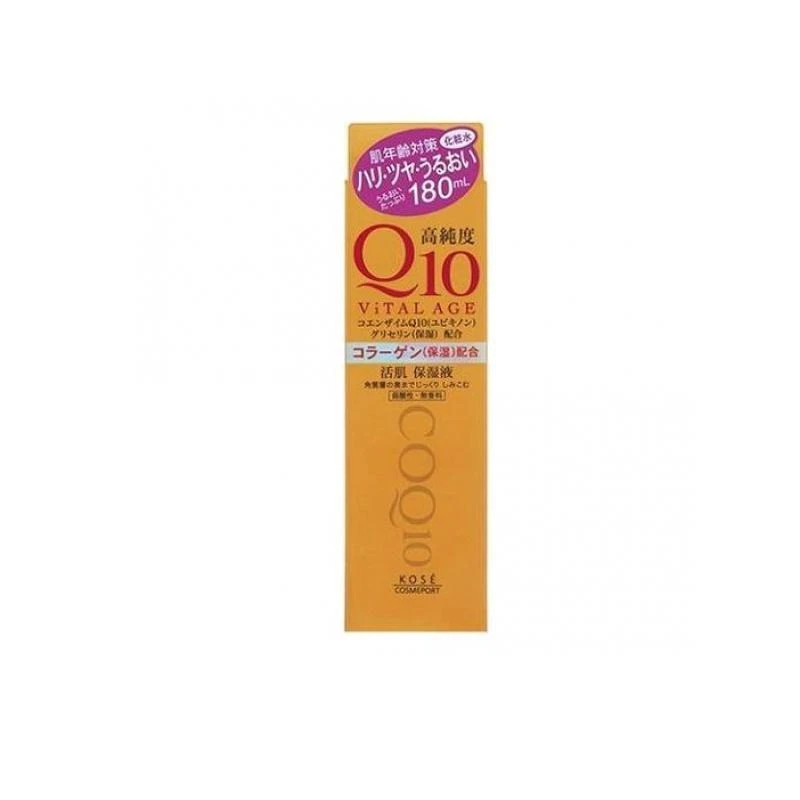 KOSE Vital Age Q10 Loción 180 ml Japón CoQ10 Colágeno Marino Hidratante Facial Foto 2 de 2