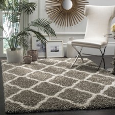 SAFAVIEH Hudson Shag Collection SGH283B Grey / Ivory Rug
