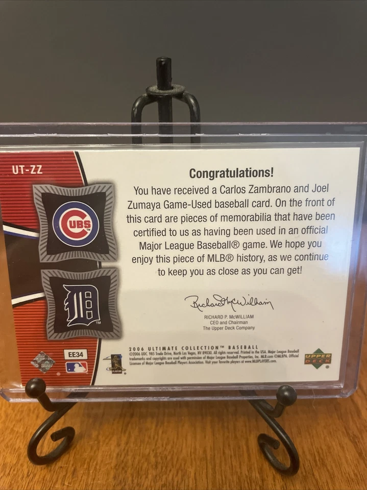 Ultimate Tandem Patches 2006 Carlos Zambrano Joel Zumaya parche doble #10/25 UT ZZ Foto 2 de 2