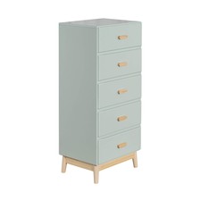 Cassettiera Aloe 115x50x40 MDF Pino Verde Acqua Marrone Scandinavo Da Montare