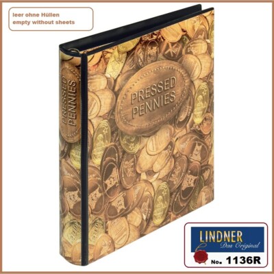 Lindner-1136R-Münzalbum-Pressed-Pennies-Sammelalbum-Karat-leer-ohne-Münzhüllen