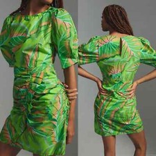 NWT Farm Rio Mini Dress Tight Bodycon Tropical Vacation Resort Beach Green 2X