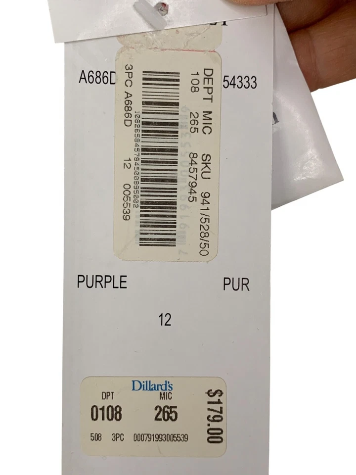 Blazer Travis Ayers Púrpura Dos Piezas Talla 12/14 RM10201 NUEVO CON ETIQUETAS Forrado Foto 4 de 4