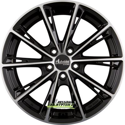4x Advanti Racing Predator black polished 7.5x17 ET30 - LK5/114.3 ML72.6 Felge