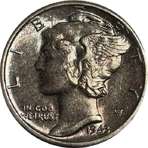 1943 S Mercury Dime - AU-Unc Nicely Toned - As Shown (353)
