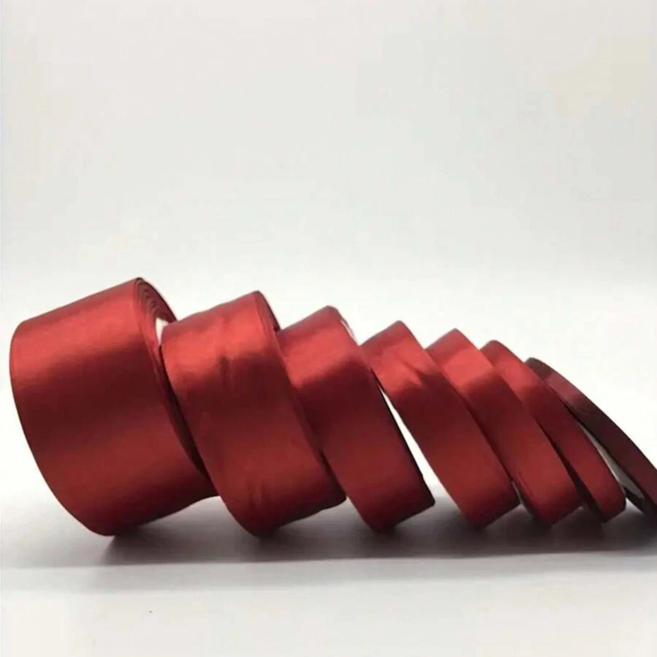 Cinta de satén de 25 yardas cinta de tela maciza para envolver regalos decoración de fiestas Foto 2 de 4