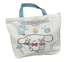 New Sanrio Cinnamoroll Dog Beige Blue Friends Canvas LARGE Shopping Bag Tote