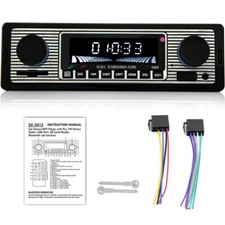 Retro Autoradio Bluetooth Freisprecheinrichtung USB FM BT AUX MP3 1 DIN Oldtimer