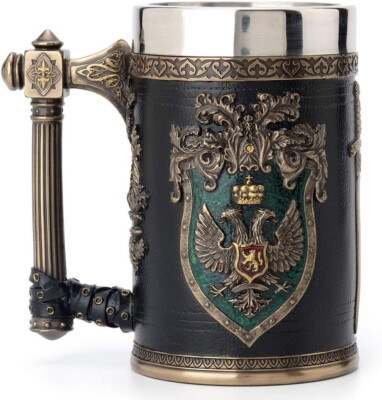 Unicorn Studio by Veronese-Double Headed Eagle Crest Axe Handle Stein #77605A4