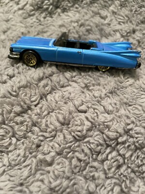 1998 Hot Wheels Convertible 1959 BLUECadillac El Dorado GOLD RIMS/WHEELS!