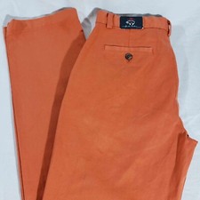 Brooks Brothers Fleece Boys Chino Pants Orange Flat Front Size 16