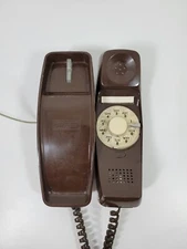 Vintage Automatic Electric GTE Brown Rotary Wall Phone 1970s Tested Working