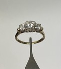 14K Yellow & White Gold 3 Stone Moissanite Engagement Ring 2 CTW 4.2g Size 8.75 — photo 7