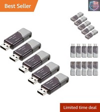 128GB USB 3.0 Flash Drive 5-Pack   Grey, , 100MB/s, Light-Weight Durable - Da...