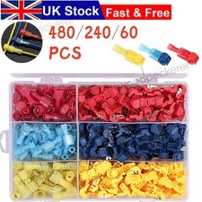 480/240/60X Quick Splice Electrical T Tap Wire Crimp Cable Terminal Connector UK