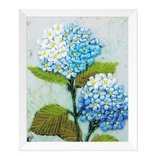 Band-Stickerei-Set F&uuml;r Anf&auml;nger, Blaues Blumenmuster, F&uuml;r
