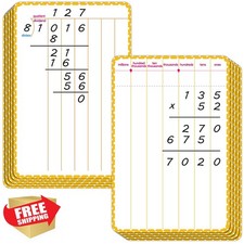 10 Packs Division Whiteboards Dual-Sided Erasable Math Teaching Aid