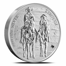 2026 2 oz Texas Mint Cowboys Silver Round (New) 81.44 per troy oz