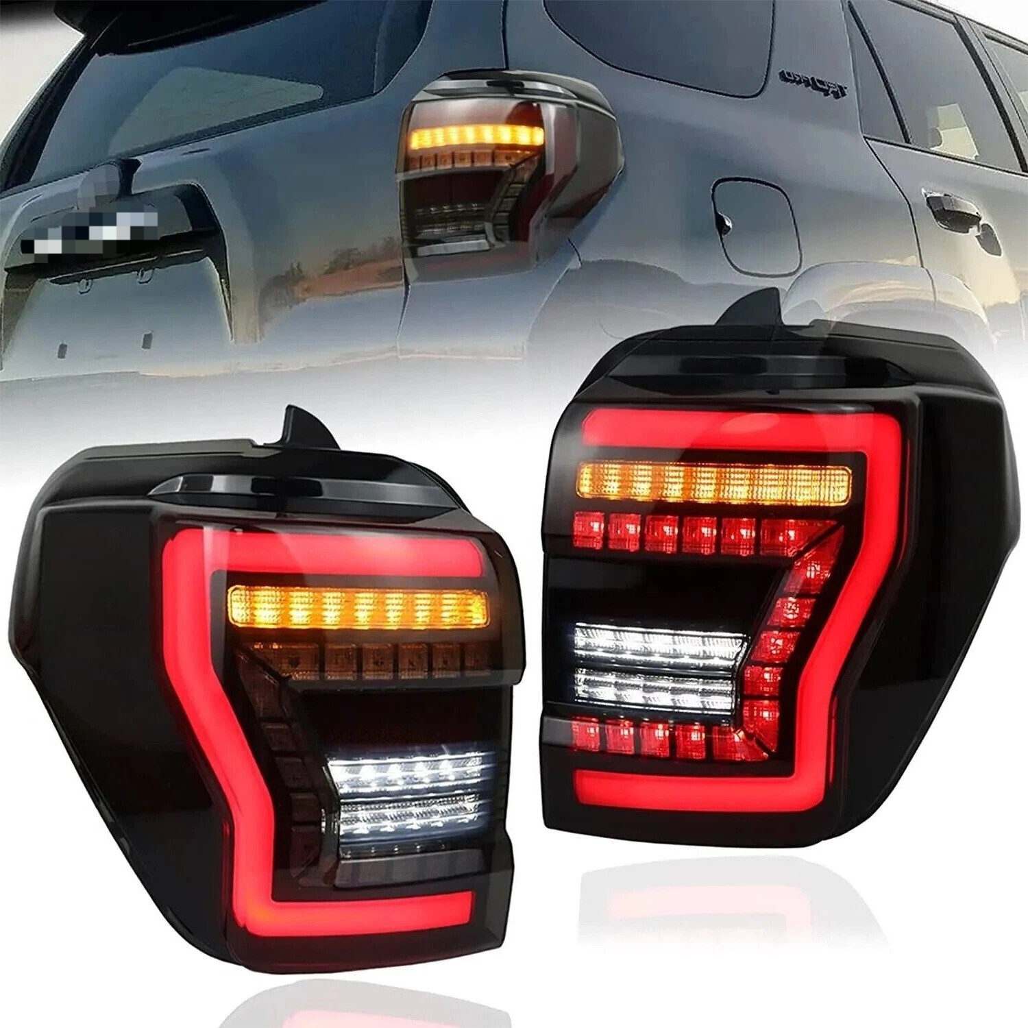 Smoked Fits Toyota 4Runner 2010-2024 LED Tail Light Assembly Sequential One Pair