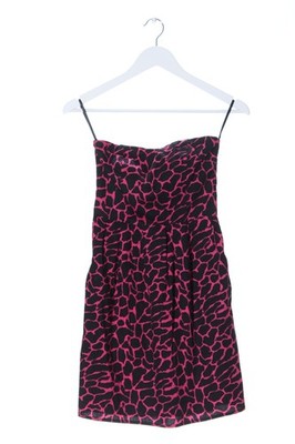 FISHBONE schulterfreies Kleid Damen Kleid Gr. DE 34 schwarz-pink Casual-Look