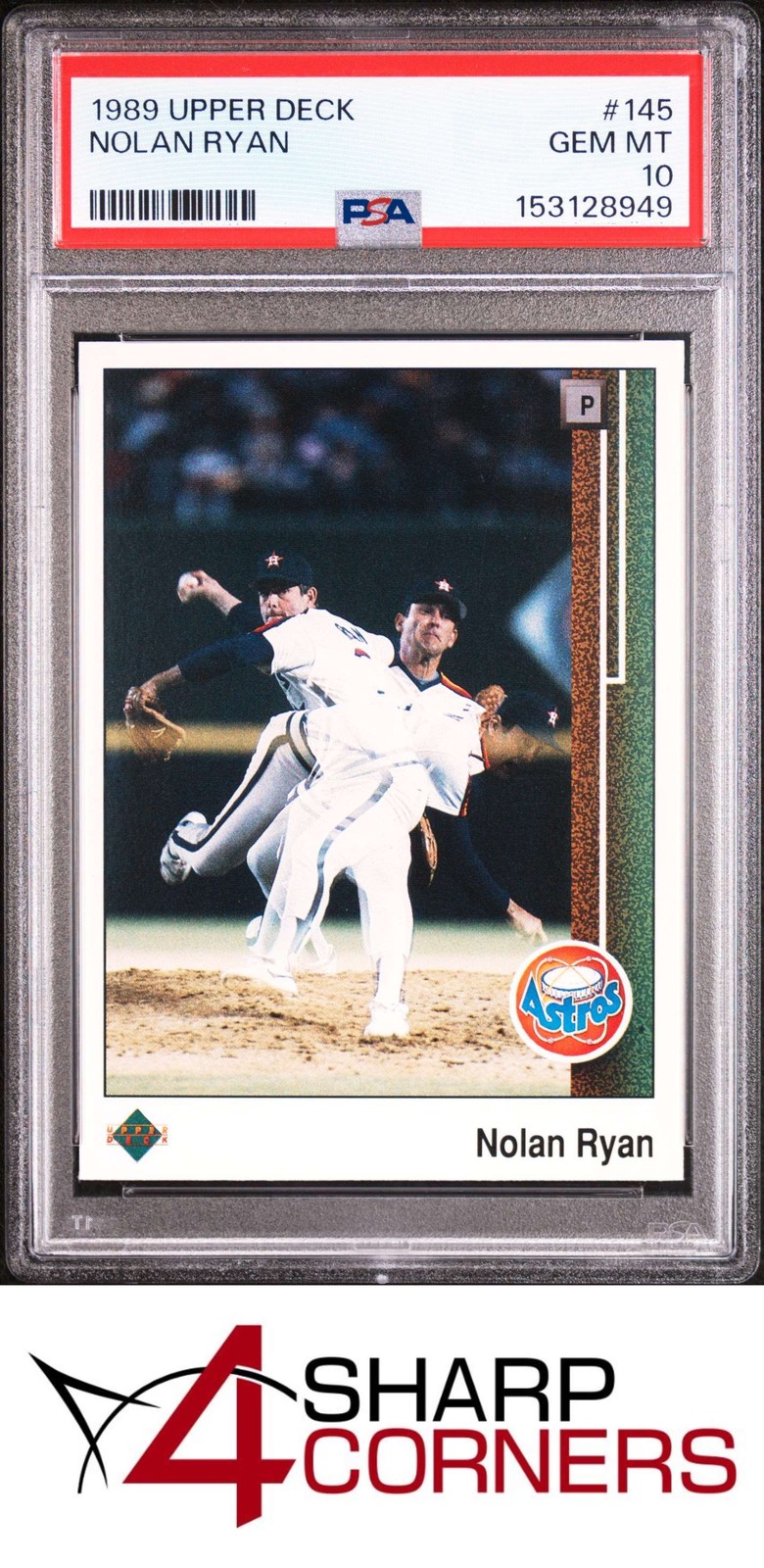 1989 UPPER DECK #145 NOLAN RYAN ASTROS HOF PSA 10 view 1