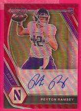2020 Prizm Draft Picks Red Prizm Peyton Ramsey 109/199 Autograph Northwestern