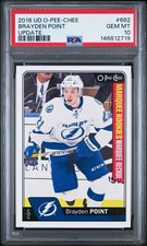 Brayden Point 2016 UD OPC Update #682 Rookie Card PSA 10 Tampa Bay Lightning. rookie card picture