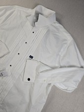 Jos A Bank Executive White Cotton Pleated Tuxedo Slim Shirt 17.5-34 French Cuff