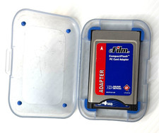 Delkin Compact Flash Card adapter PC PCMCIA Case Compact Flash SanDisk 63mb CF