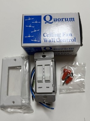 Quorum 7-1192-6 Slider Fan Light Switch Remote Control Aluminum Finish White New