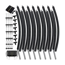 12Ft 8 Pcs Trampoline Curved Poles Replacement with Enclosure Net, Trampoline...