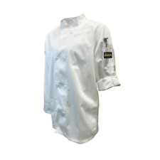 Thunder Group Chef Regalia Tapered White Long Sleeve Chef Jacket - XXXL
