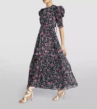Etoile Isabel Marant Sichelle Open Back Floral Print Cotton Midi Dress Size 38