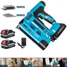18 Gauge 2 in 1 Cordless Brad Nailer Stapler 21V Nail Gun Battery Powered 2x2000