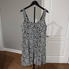Express Black & White Leopard-Print Tank Dress